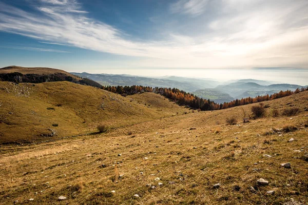 Paisaje Meseta Lessinia Altopiano Della Lessinia Otoño Valle Valpolicella Corno — Foto de Stock