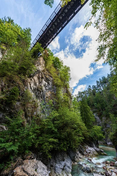 Каньйон Слизза Gailitz Німецькою Мовою Старим Залізничним Мостом Тепер Кільцевою — стокове фото