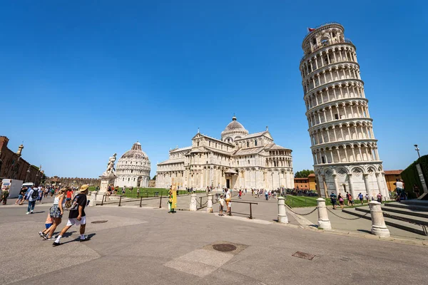 Pisa Italy Temmuz 2020 Piazza Dei Miracoli Mucizeler Meydanı Leaning — Stok fotoğraf