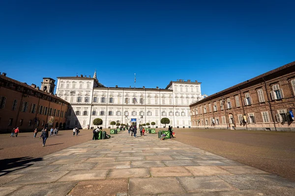 Turin Itálie Apr 2015 Fasáda Vstup Královského Paláce Palazzo Reale — Stock fotografie