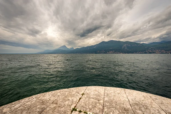 Lago Garda Vue Sur Lac Garde Depuis Port Petit Village — Photo