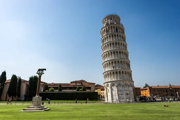Eğik Pisa Kulesi Katedral Çan Kulesi Duomo Santa Maria Assunta — Stok fotoğraf