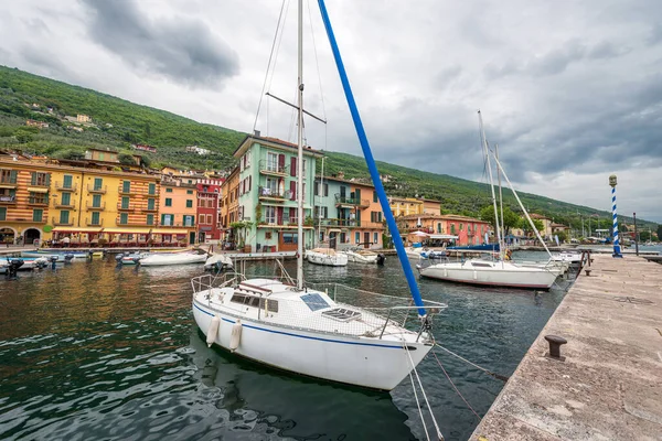 Port Petit Village Castelletto Brenzone Station Touristique Sur Côte Lac — Photo