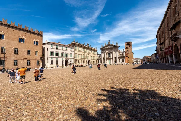 Mantua Italia Mayo 2021 Plaza Sordello Piazza Sordello Con Catedral —  Fotos de Stock