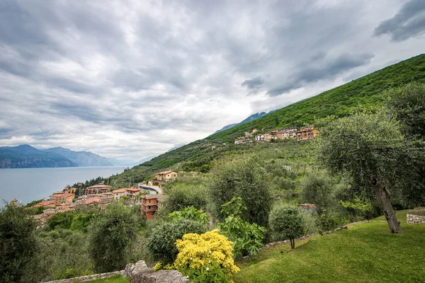Uitzicht Vanuit Lucht Het Gardameer Lago Garda Met Het Kleine — Stockfoto