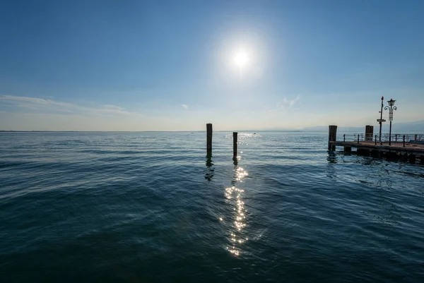 Lago Garda Lake Garda View Port Small Town Lazise Tourist — Stock Photo, Image