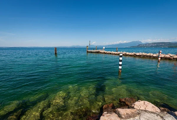 Hamnen Den Lilla Byn Cisano Turistort Vid Gardasjön Lago Garda — Stockfoto