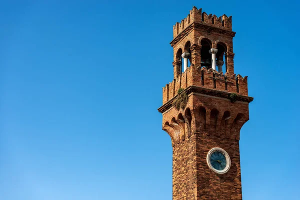 Nahaufnahme Des Antiken Bürgerturms Oder Uhrenturms Auf Der Insel Murano — Stockfoto