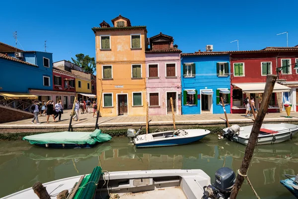 Burano Italien Juni 2021 Bunte Häuser Auf Der Insel Burano — Stockfoto