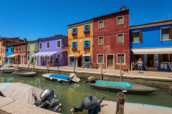 Burano Italien Juni 2021 Bunte Häuser Auf Der Insel Burano — Stockfoto