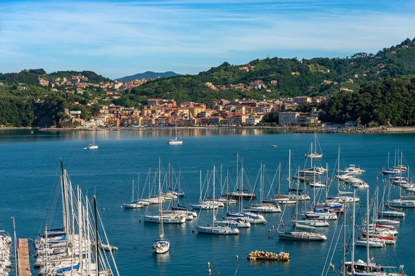 Port Lerici Town Many Sailing Boats Moored Small Village San — Stock Photo, Image