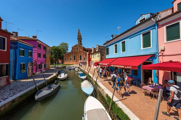 Burano Italie Juin 2021 Île Burano Avec Ancienne Église San — Photo