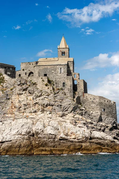 Medeltida Kyrkan San Pietro Sankt Peter Invigd 1198 Portovenere Eller — Stockfoto