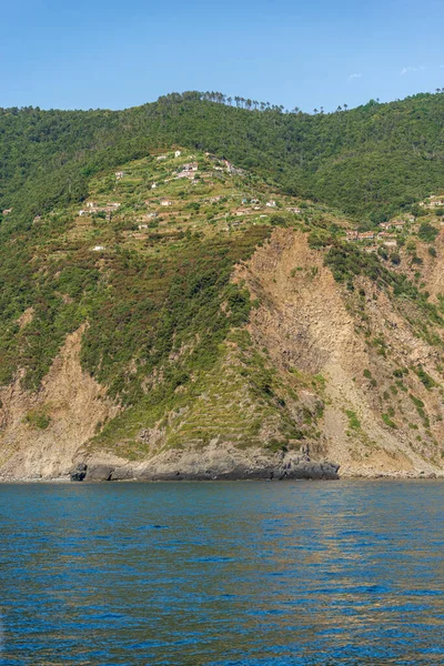 Costa Cinque Terre Com Pequena Aldeia Rural Fossola Mar Ligúria — Fotografia de Stock