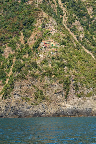 Costa Cinque Terre Com Pequena Aldeia Rural Monesteroli Famosa Por — Fotografia de Stock