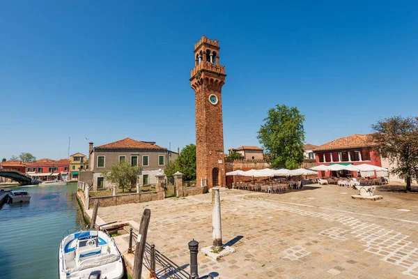 Oude Civic Tower Klokkentoren Murano Eiland Middeleeuwse Stijl Campo Santo — Stockfoto
