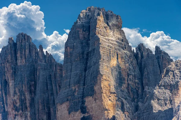 Rock Északi Oldalán Drei Zinnen Vagy Tre Cime Lavaredo Három — Stock Fotó