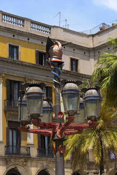 Lamp Post of Antoni Gaudi - Barcelona Spain — Stock Photo, Image