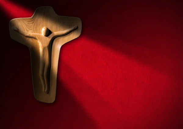 Religious Background - Wooden Crucifix — Stok fotoğraf