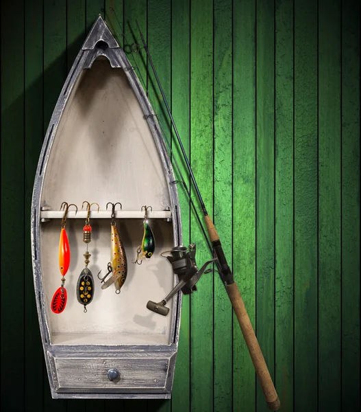Aparejo de pesca - Barco pequeño — Foto de Stock