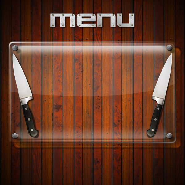Rustic Menu Background - Glass Plate