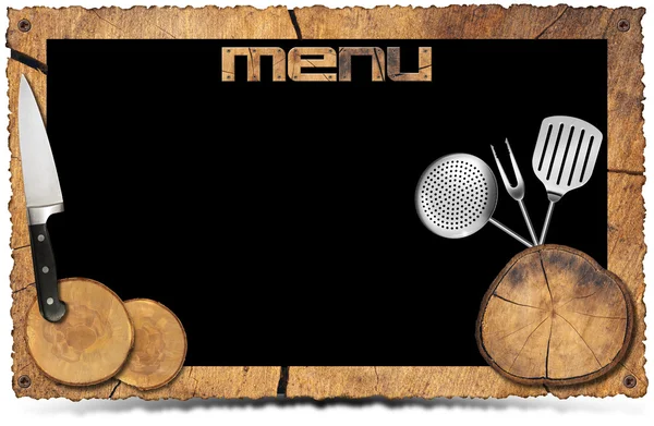 Rustic Menu Background - Photo Frame — Stock Photo, Image