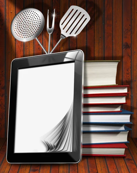Mutfakta tablet bilgisayar — Stok fotoğraf