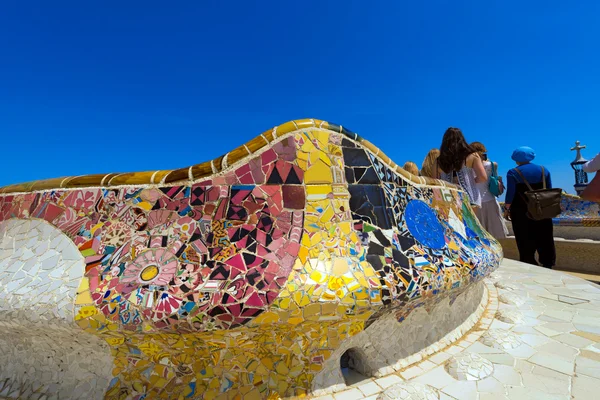 Ceramic Bench Park Guell - Barcelone Espagne — Photo