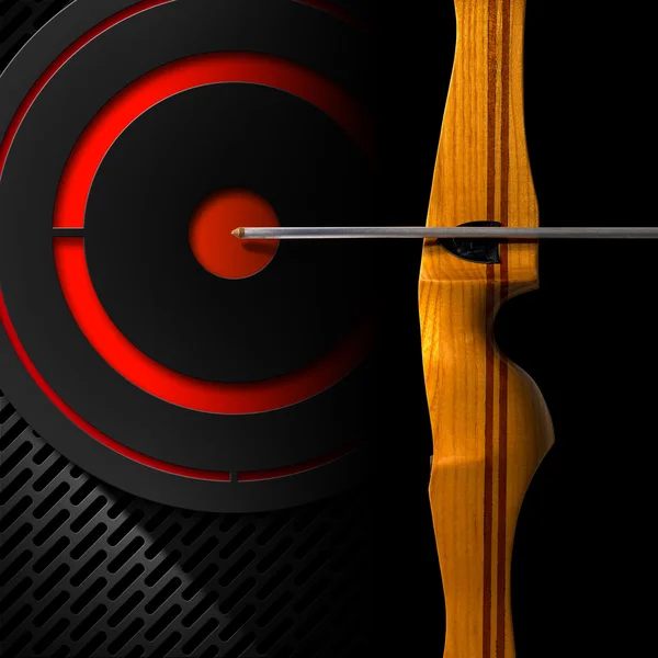 スポーツ弓 - 矢印とターゲット — ストック写真