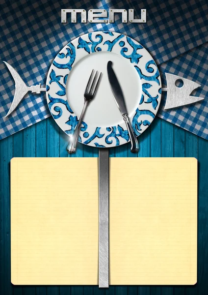 Design de menu de peixe — Fotografia de Stock