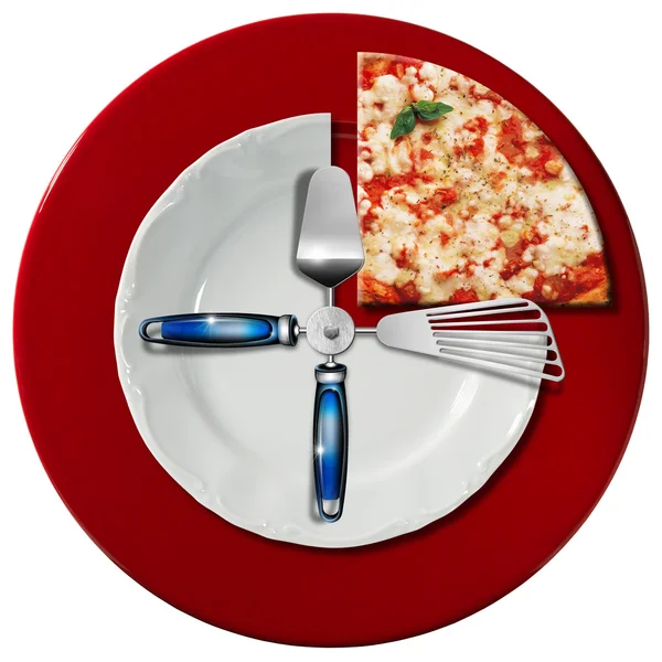 Concetto di tempo di pizza — Foto Stock