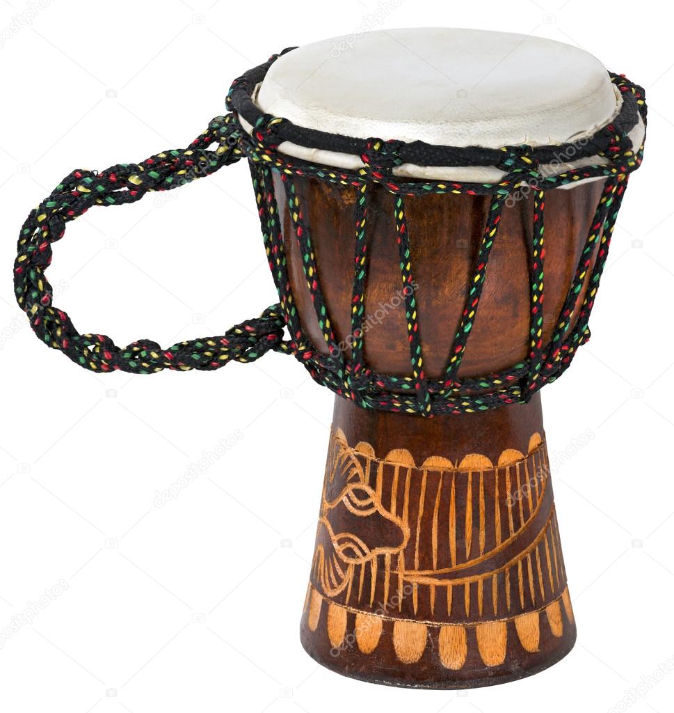 African Djembe Drum Isolated on White