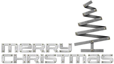 Merry Christmas Metal Folding Ruler Christmas Tree clipart