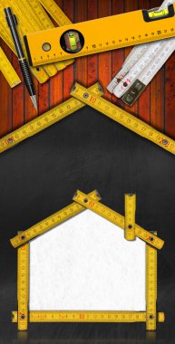 Konut projesi - sarı ahşap metre