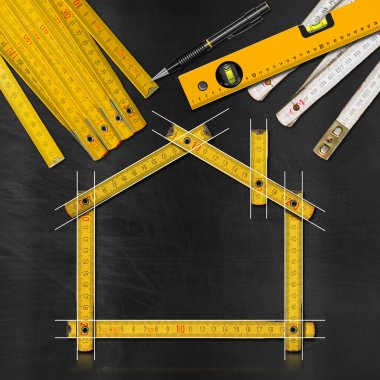 Konut projesi - sarı ahşap metre