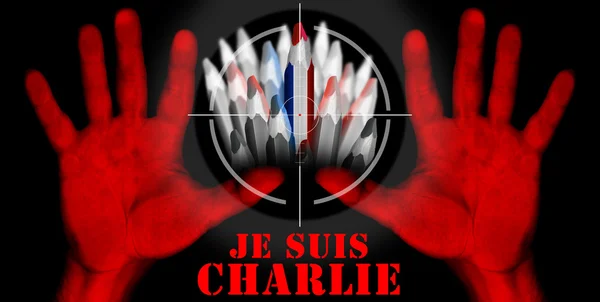 Ja jestem Charlie - Je Suis Charlie — Zdjęcie stockowe