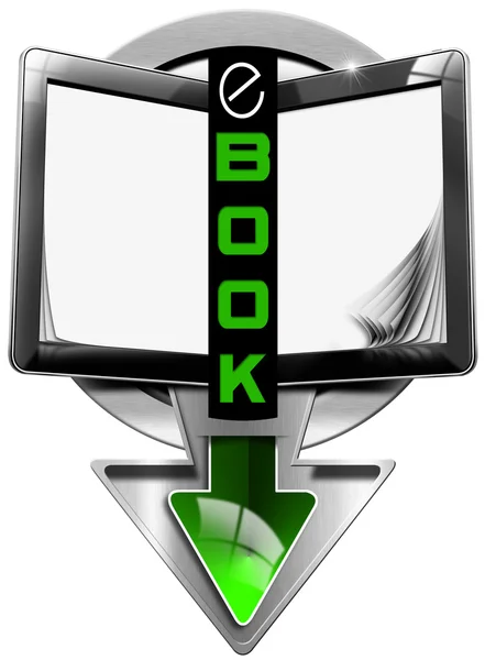 Електронна книга символ із планшетного комп'ютера — стокове фото