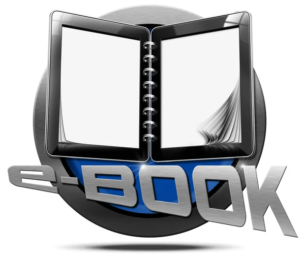 E-Book - Icono metálico — Foto de Stock