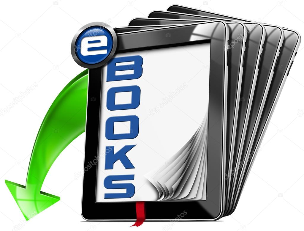 E-Books Symbol with Tablet Computers