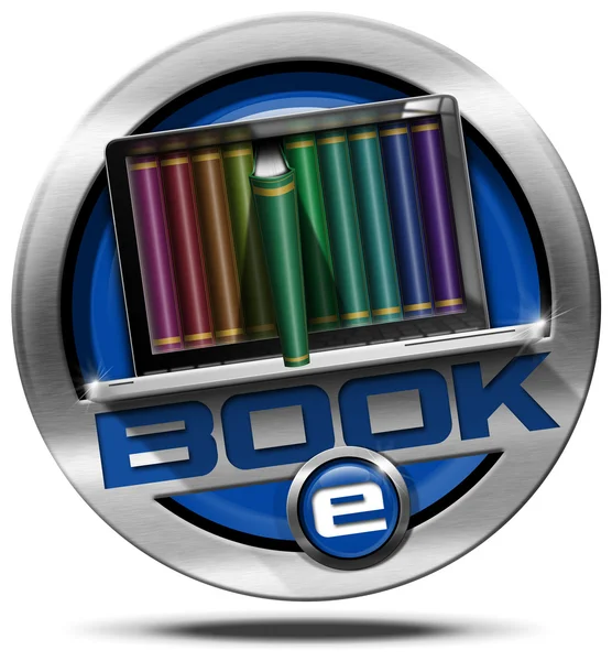 E-Book - metalen pictogram — Stockfoto