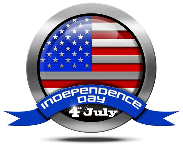 De dag van de onafhankelijkheid van de Verenigde Staten - metalen pictogram — Stockfoto