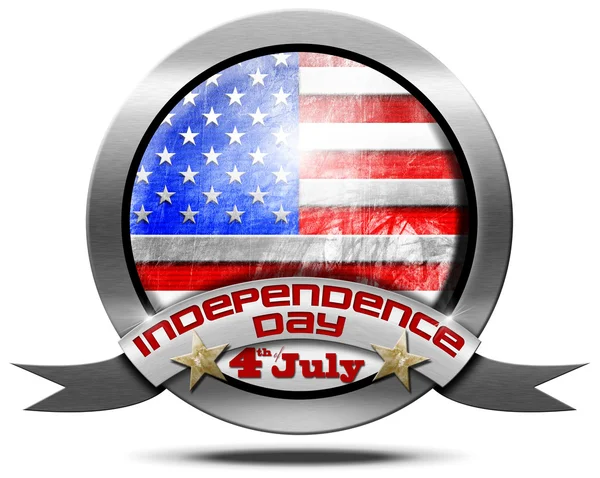 USA Independence Day - Metal Icon — Stock Photo, Image