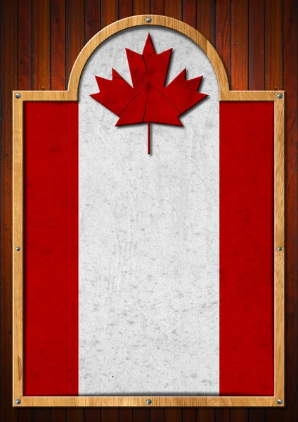 Skylt med kanadensisk flagga — Stockfoto