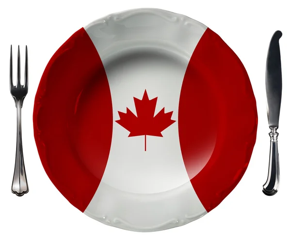 Kanadensiska köket - tallrik och bestick — Stockfoto