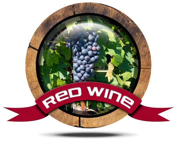 Red Wine - Wooden Icon — Stock Photo, Image