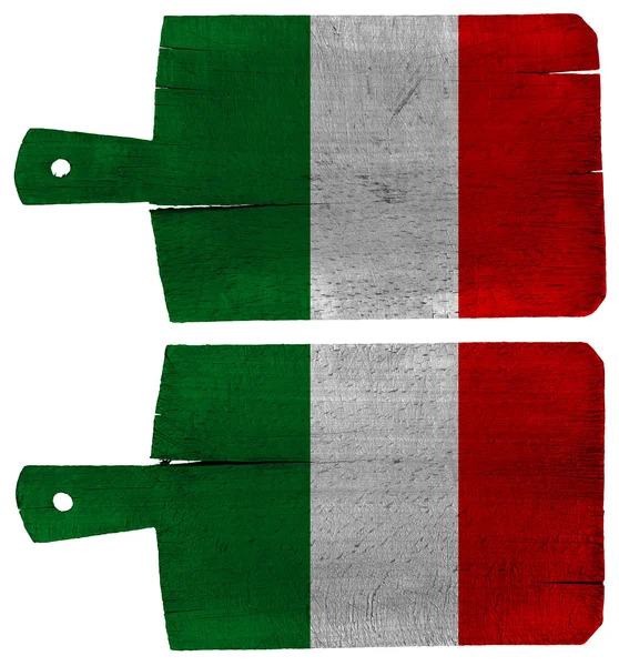 Snijplanken met Italiaanse vlag — Stockfoto