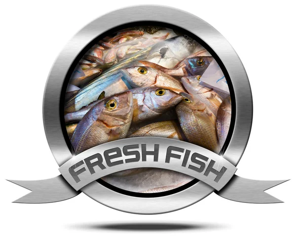 Fresh Fish - Metal Icon — Stock Photo, Image