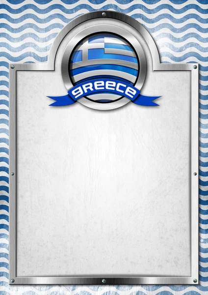 Tabuleta com bandeira grega — Fotografia de Stock