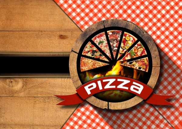 피자-소박한 메뉴 디자인 — 스톡 사진