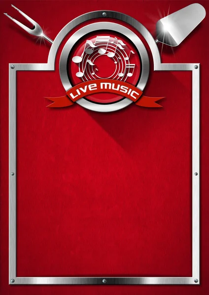 Musica dal vivo e cibo - Menu Design — Foto Stock